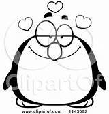 Penguin Clipart Chubby Infatuated Cartoon Thoman Cory Vector Outlined Coloring Royalty Valentine 2021 sketch template