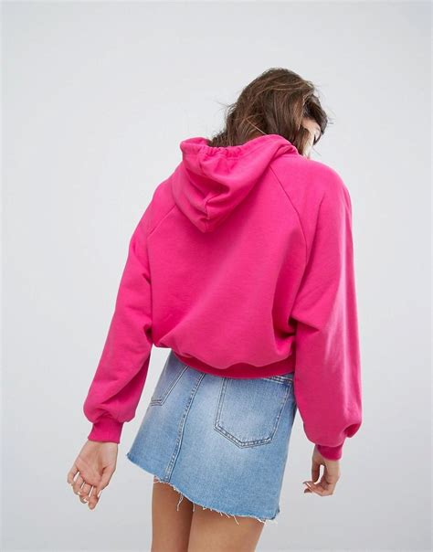 bershka hoodie  pink lyst