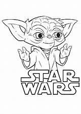 Yoda Wars Star Coloring Pages Baby Color sketch template