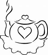 Coloring Teapot Tea Pages Printable Party Colouring Color Cliparts Pots Embroidery Book Clipart Little Patterns Find Template Drawing Sheets Library sketch template