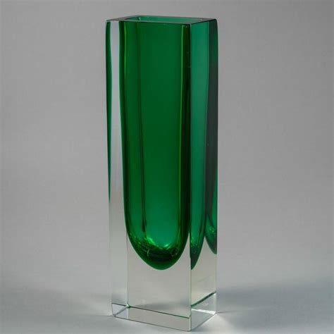 Large Block Murano Sommerso Glass Vase For Sale At 1stdibs