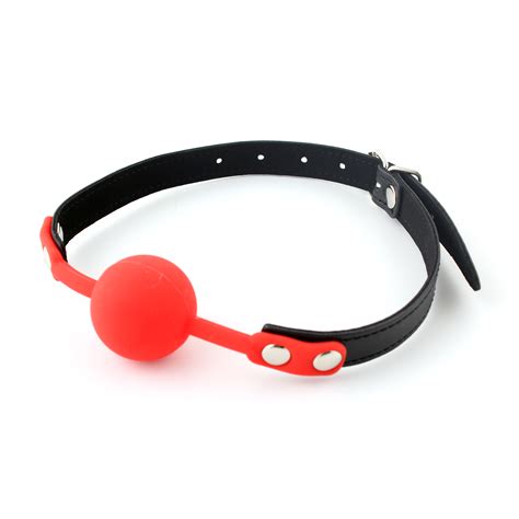 red mouth ball gag harness belt strap fetish mouth restraints adult