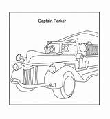 Coloring Parker Captain Kids Printable Fire Engine Cartoon sketch template