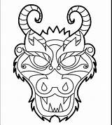 Dragon Coloring Mask Getcolorings Color sketch template