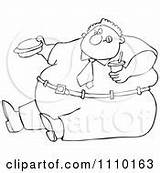 Eating Hamburger Clipart Man Obese Soda Cartoon Holding Illustration Fast Food Outlined Unhealthy Fat Coloring Djart Royalty Lying Cow Confused sketch template