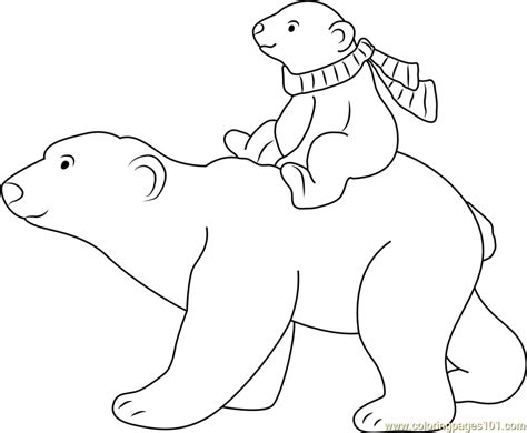 polar bear   mom   ride coloring page polar bear