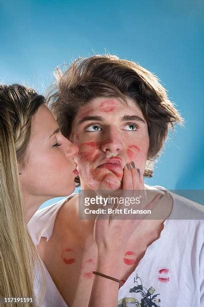 Lipstick Kisses Face Photos And Premium High Res Pictures Getty Images