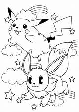 Eevee Coloring Pages Tulamama Kids Pikachu sketch template
