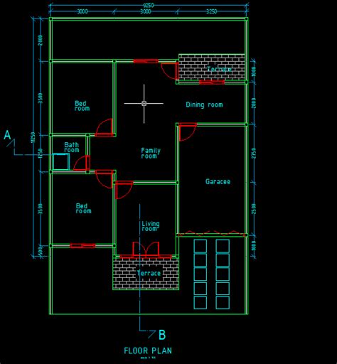 desain rumah  autocad contoh