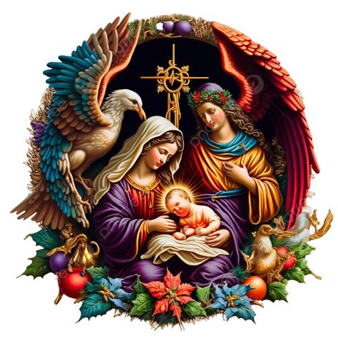 birth  jesus holy family  beautiful christmas decoration
