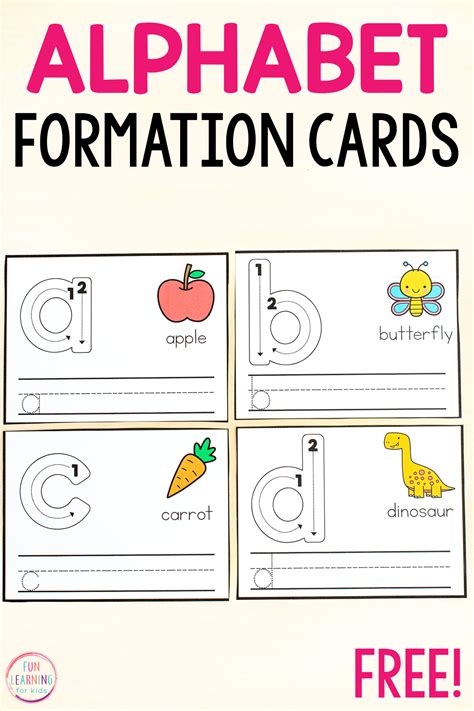 printable alphabet letter formation cards  kids