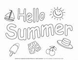 Summer Coloring Hello Pages Colouring Happy Kids Templates Choose Board Poster Worksheets sketch template
