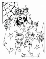 Spooky Pages Coloring Tree Getcolorings Halloween sketch template