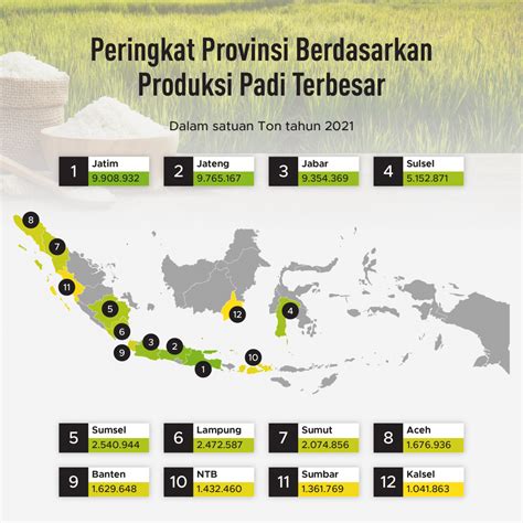 provinsi  penghasil padi tertinggi  indonesia goodstats