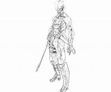 Coloring Metal Gear Raiden Solid Pages Weapon 7kb 667px Katana sketch template