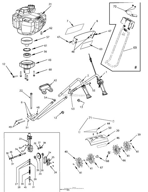 bunton bobcat ryan  mantis xp  cycle tillercultivator parts diagram  main assembly