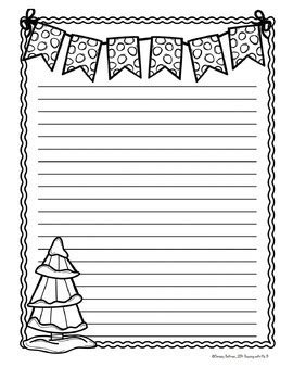 winter  christmas themed writing border papers tpt