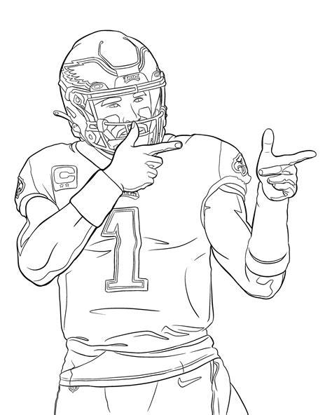 jalen hurts coloring pages printable