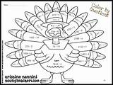 Thanksgiving Math Worksheets Coloring Division Grade Pages Color Multiplication 5th Fall Activities Long 3rd Number Kids 4th Sheets Fun Themed sketch template
