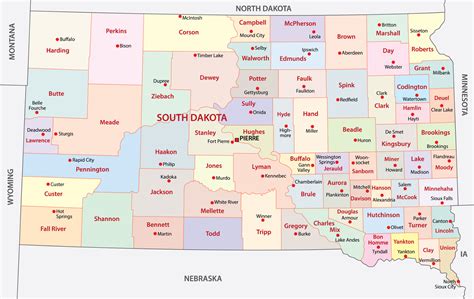 south dakota counties map mappr