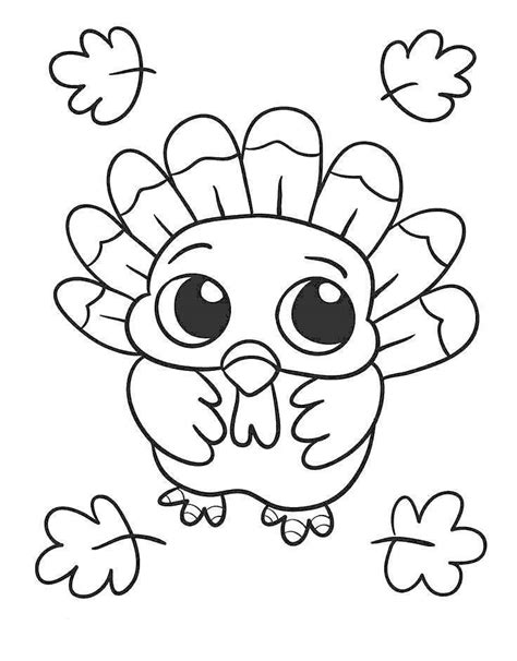 november coloring pages baby turkey  printable coloring pages