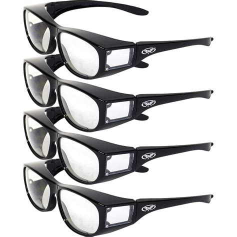 Four 4 Global Vision Escort Over Glasses Clear Lens Safety Glasses