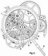 Clock Drawing Steampunk Mechanical Illustration Technical Drawings Horlogerie Mechanism 2047 Patent 2424 Mécanisme Tattoo Patents Googleapis Patentimages Storage Michaels Uhrwerk sketch template