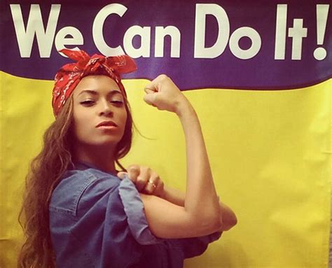 beyoncé poses as rosie the riveter the wartime poster
