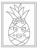 Pineapple Cute Printable sketch template