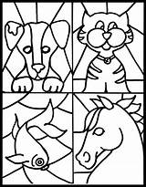 Stained Glass Coloring Pages Printable Craft Easy Color Pet Kids Stain Christmas Tiffany Animal Template Printables Print Large Kid Crafts sketch template