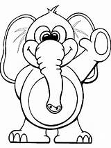 Coloring Printable Animal Elephant Pages Animals Cartoon Kids Color Elephants Template Sheets Printouts Drawing Clipart Sheet Circus Templates Print Colouring sketch template
