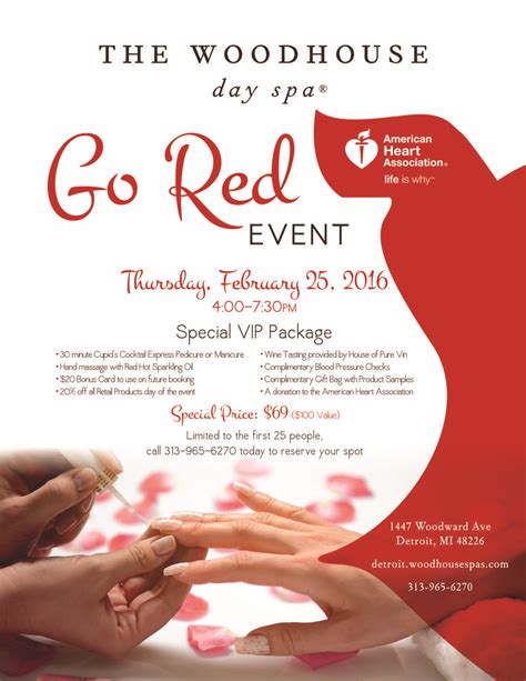 woodhouse day spa detroit hosts  annual  red event  support