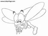 Kids Coloring Insects Printable Funny Fly Pages Pdf Open Print  sketch template