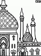 Masjid Coloring Getdrawings Pages sketch template