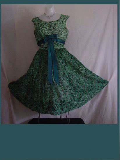 1950s 1960 sublime green flocked vintage prom dress formal