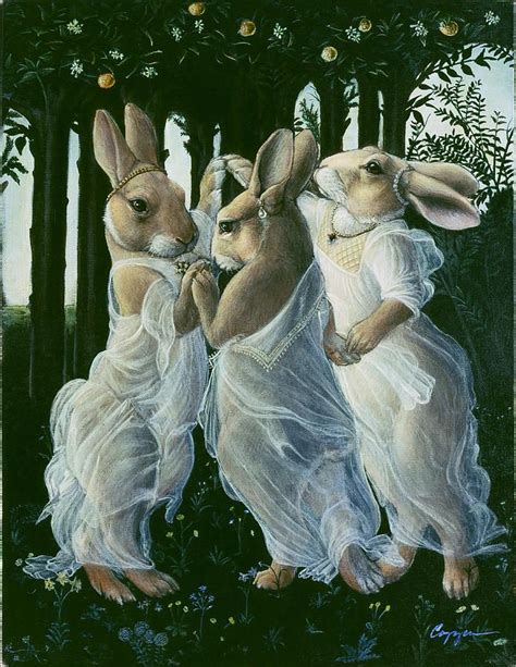dancing graces  melinda copper bunny art rabbit art art parody