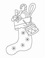 Christmas Drawing Coloring Stockings Sheet Color sketch template