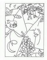 Chagall Marc Village 2nd Coloring Grade sketch template