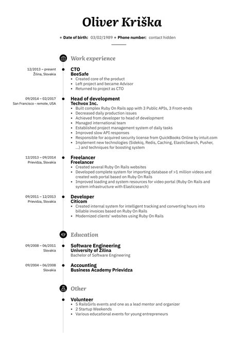 resume examples  real people senior web developer resume sample