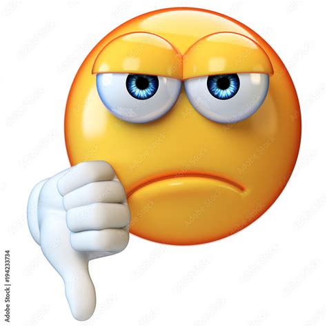 thumb down emoji isolated on white background emoticon giving dislikes