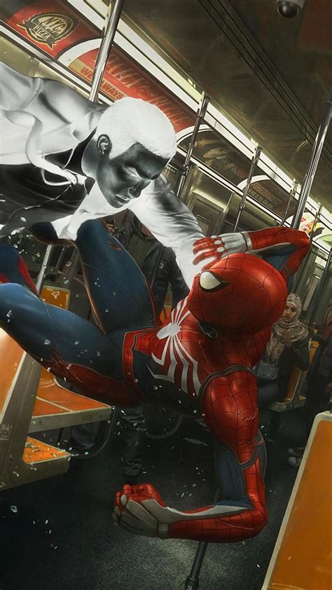 Spider Man Ps4 Video Game Fight Inside Train 2018 720x1280