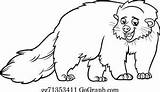 Bearcat Clip Animal Cartoon Coloring Gograph Vector Royalty sketch template
