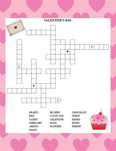 valentines crossword  printable