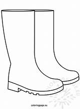 Rain Boots Coloring Autumn sketch template