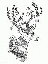 Reindeer Adults Mandala Xmas sketch template