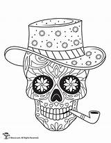 Skulls Skull Mandala Adults Calaveras Woojr Calavera Skeleton Mexicana Grown Mexicanas Mexicano Calaveritas sketch template