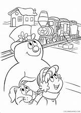 Frosty Snowman Coloring Pages Printable Train Coloring4free Book Christmas Sheets Kids Bestcoloringpagesforkids Cartoon Info Related Posts Pdf sketch template