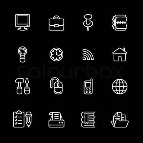 computer icon set stock vector colourbox