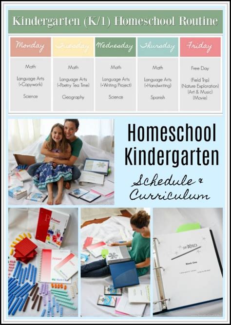 kindergarten homeschool curriculum  schedule