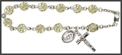 silver plate mm swarovski aurora borealis rosary bracelet jonquil